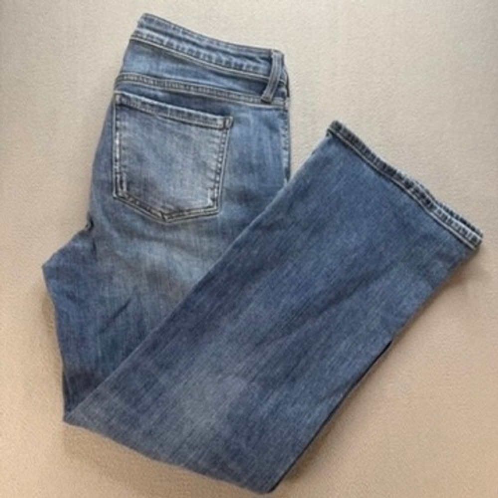 KUT from the Kloth Jeans Women 10 Blue Kelsey Ankle Flare Mid Rise Stretch Denim